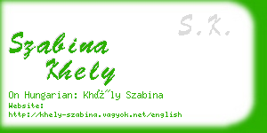 szabina khely business card